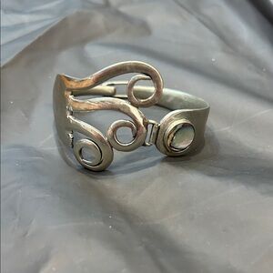 Artisan Silver Swirl Folk Art Whimsical Fork Bracelet adult